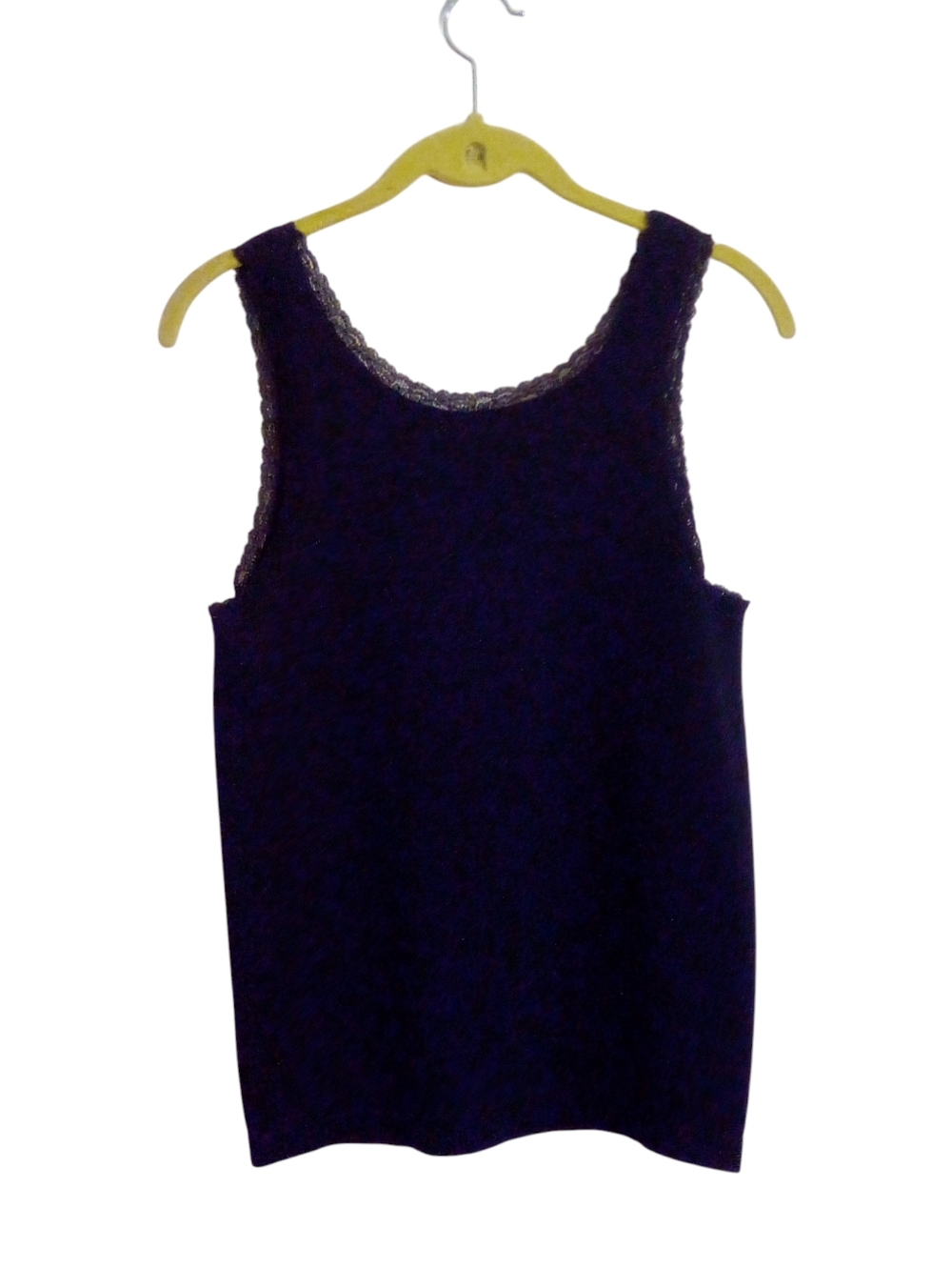Olivia Jordan Black Ribbed Seamless Lace Detail Tank Camisole Top Scoop Neck 1X - Picture 3 of 4